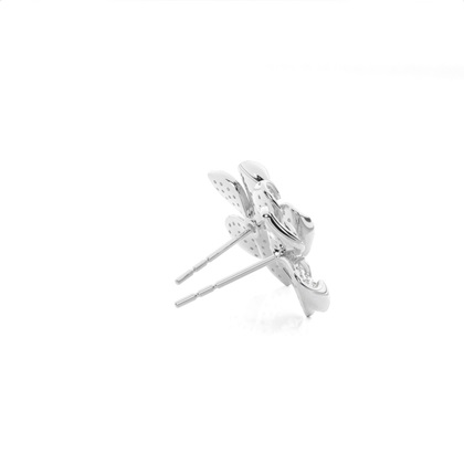 Prong Setting Runde Diamant Blume Ohrstecker