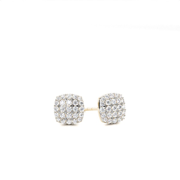 Prong Setting Round Diamond Cluster Stud Earrings