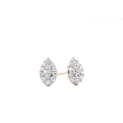 Rose Gold Cluster Diamond Earrings