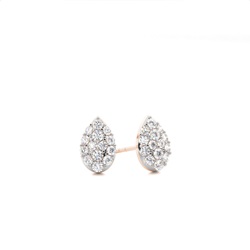 Prong Setting Rund-Diamant-Cluster-Ohrstecker