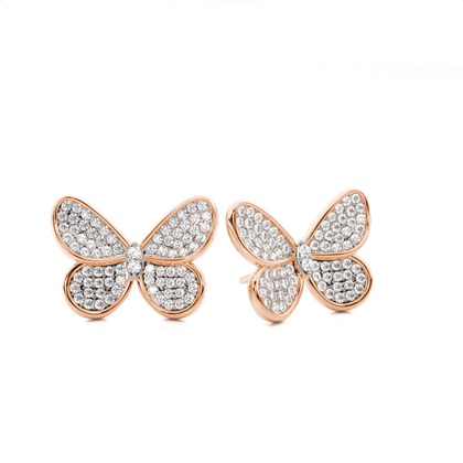 Prong Setting Round Diamond Cluster Stud Earrings