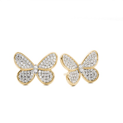 Prong Setting Round Diamond Cluster Stud Earrings