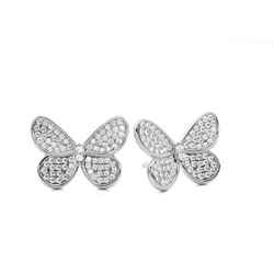 Prong Setting Round Diamond Cluster Stud Earrings