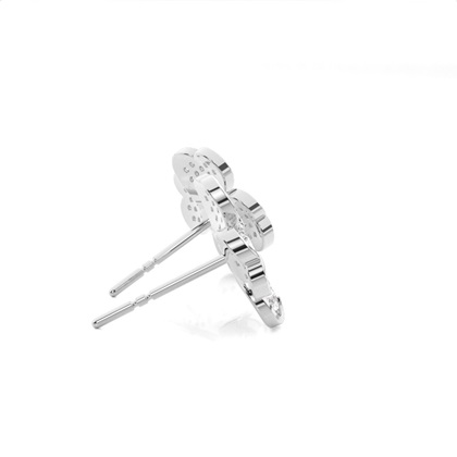 Prong Setting Runde Diamant Blume Ohrstecker