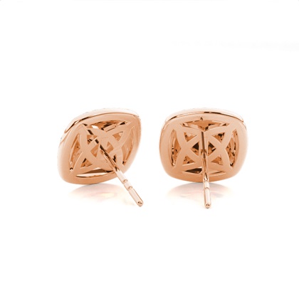 Prong Setting Rund-Diamant-Cluster-Ohrstecker