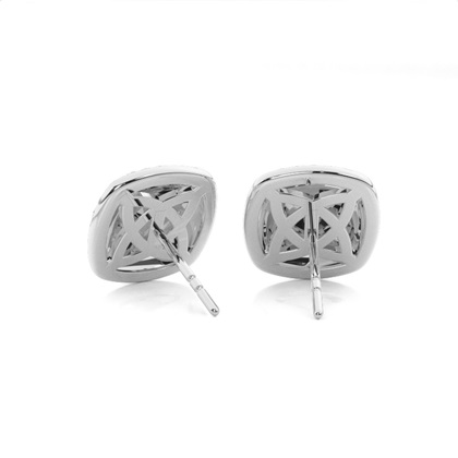 Prong Setting Round Diamond Cluster Stud Earrings