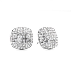 Prong Setting Round Diamond Cluster Stud Earrings