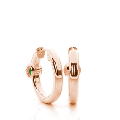 Lünette Fassung Smaragd Creolen-Ohrring