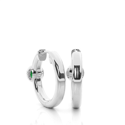 Lünette Fassung Smaragd Creolen-Ohrring