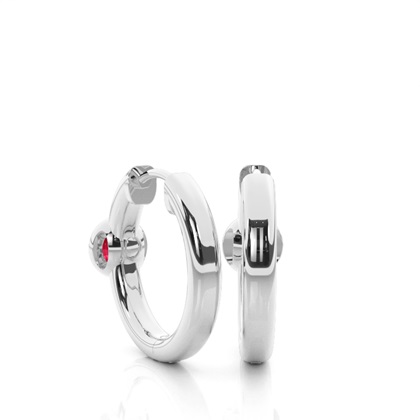 Zargenfassung Rubin Creolen-Ohrring