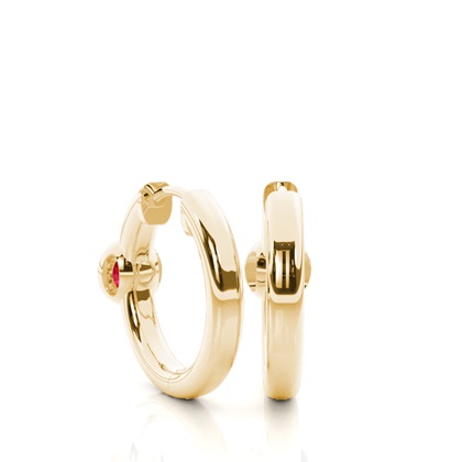 Zargenfassung Rubin Creolen-Ohrring