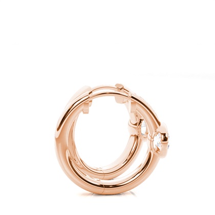 Rose Gold Diamond Hoop Earrings