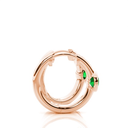 Lünette Fassung Smaragd Creolen-Ohrring