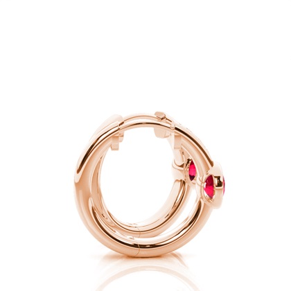 Zargenfassung Rubin Creolen-Ohrring