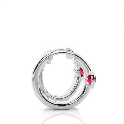 Zargenfassung Rubin Creolen-Ohrring