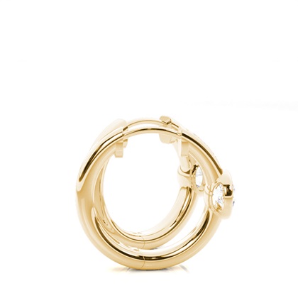 Yellow Gold Diamond Hoop Earrings