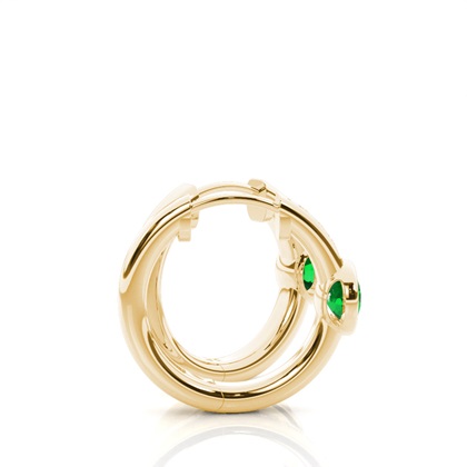 Lünette Fassung Smaragd Creolen-Ohrring