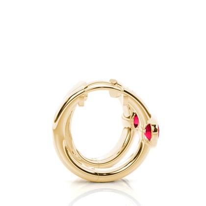 Zargenfassung Rubin Creolen-Ohrring