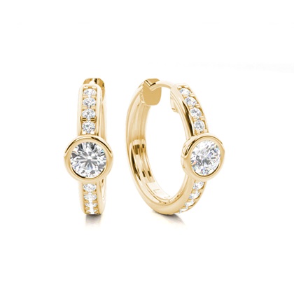 Yellow Gold Diamond Hoop Earrings