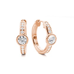 Bezel Setting Diamond Hoop Earrings
