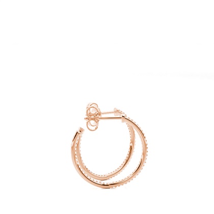 Rose Gold Diamond Hoop Earrings
