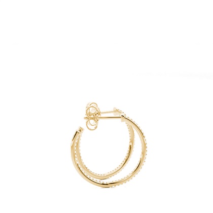Yellow Gold Diamond Hoop Earrings