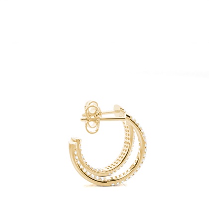 Yellow Gold Diamond Hoop Earrings