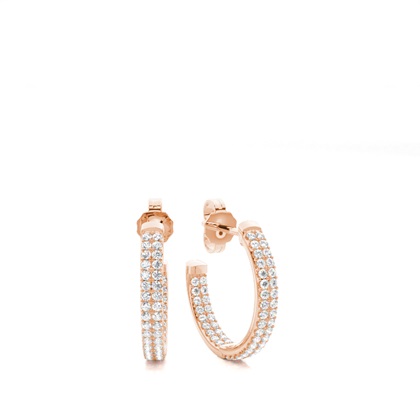 Rose Gold Diamond Hoop Diamond Earrings