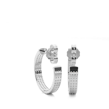 Micro Prong Setting Round Diamond Hoop Earrings