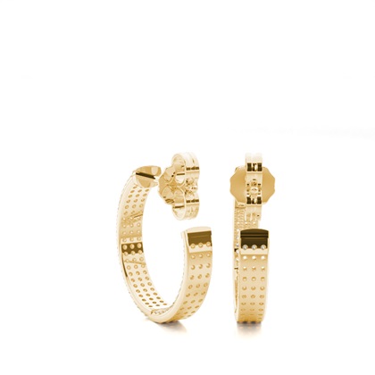 Micro Prong Setting Round Diamond Hoop Earrings