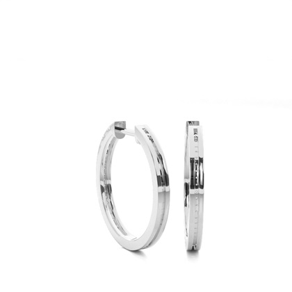 Pre Pave Setting Round Diamond Hoop Earrings