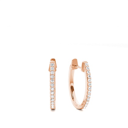 Rose Gold Diamond Hoop Diamond Earrings