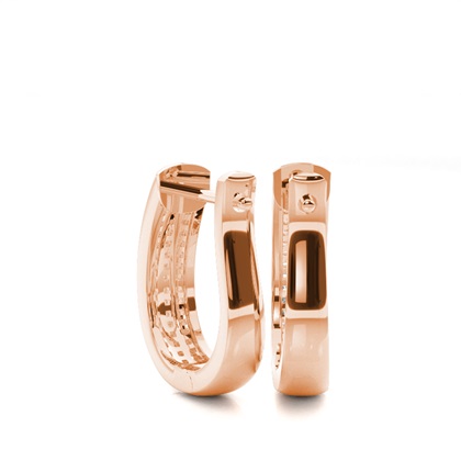 Pre Pave Setting Round Diamond Hoop Earrings