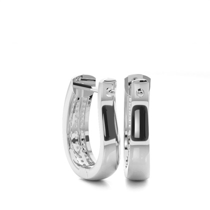 Pre Pave Setting Round Diamond Hoop Earrings
