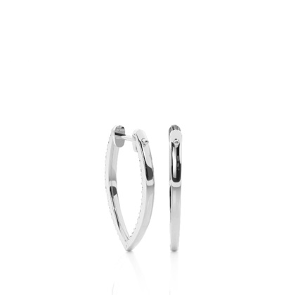 Micro Prong Setting Round Diamond Hoop Earrings