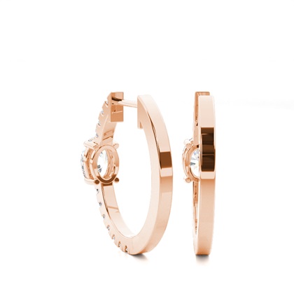Prong Setting Diamond Hoop Earrings