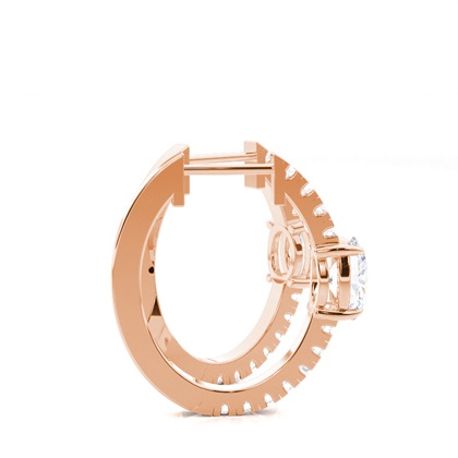 Boucles d'oreilles créoles diamant serti griffes