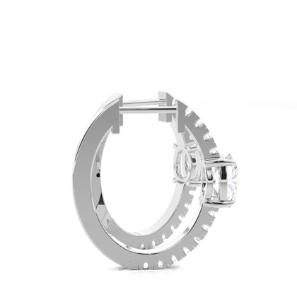 Boucles d'oreilles créoles diamant serti griffes