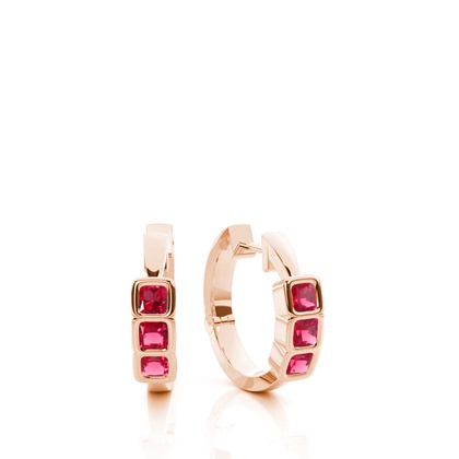 Rose Gold Ruby Earrings Diamond
