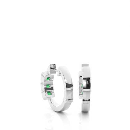 Lünette Fassung Smaragd Creolen-Ohrring