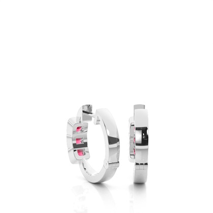 Zargenfassung Rubin Creolen-Ohrring