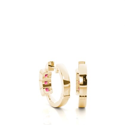 Zargenfassung Rubin Creolen-Ohrring