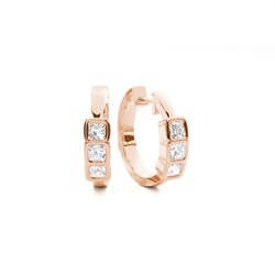 Bezel Setting Diamond Hoop Earrings