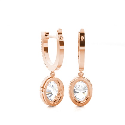 Prong Setting Diamond Hoop Earrings
