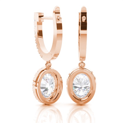 Boucles d'oreilles créoles Moissanit serti griffes