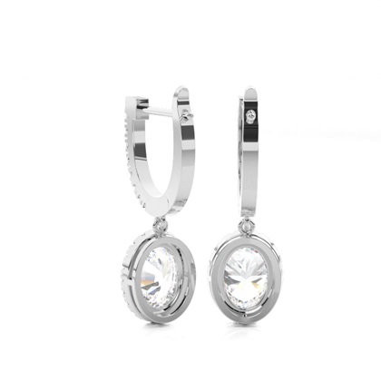 Boucles d'oreilles créoles diamant serti griffes