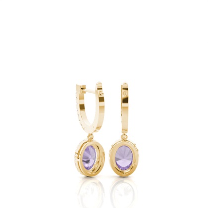 Krappenfassung Amethyst Creolen