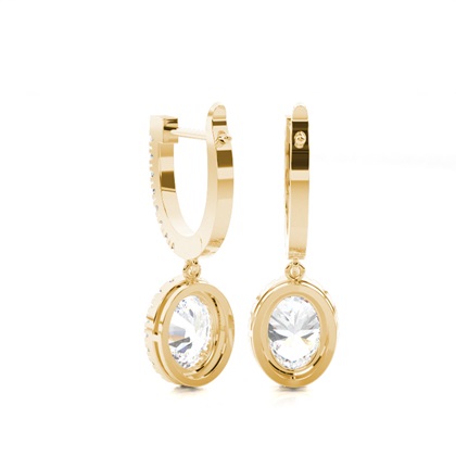 Prong Setting Diamond Hoop Earrings