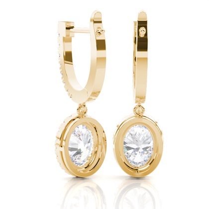 Boucles d'oreilles créoles Moissanit serti griffes