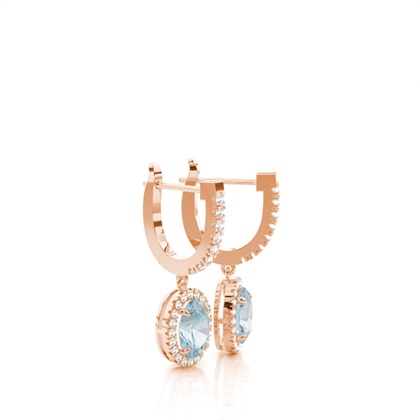 Krappenfassung Aquamarin Creolen